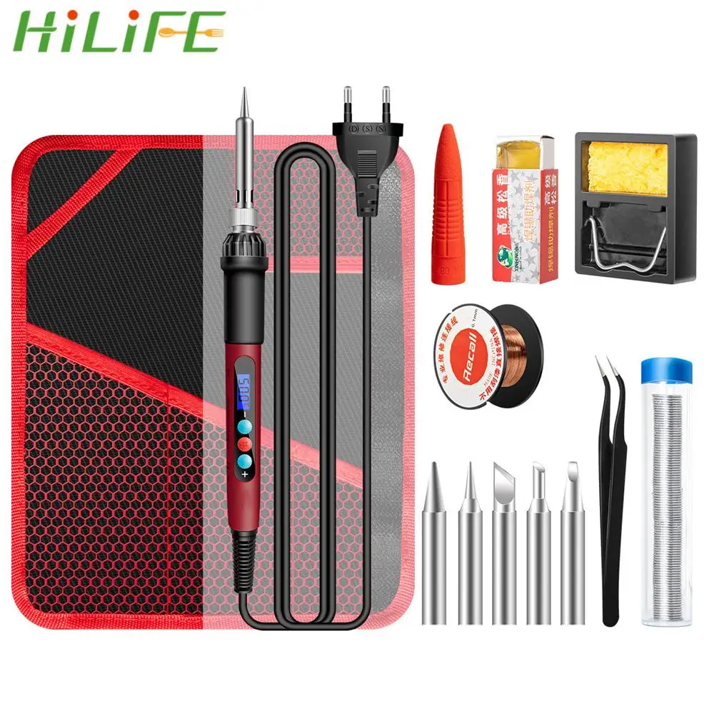 

Temperature Adjustable Ceramic Heater 60W Soldering Tips Rework 220V Welding Tool Digital Electric Soldering Iron Kit Set