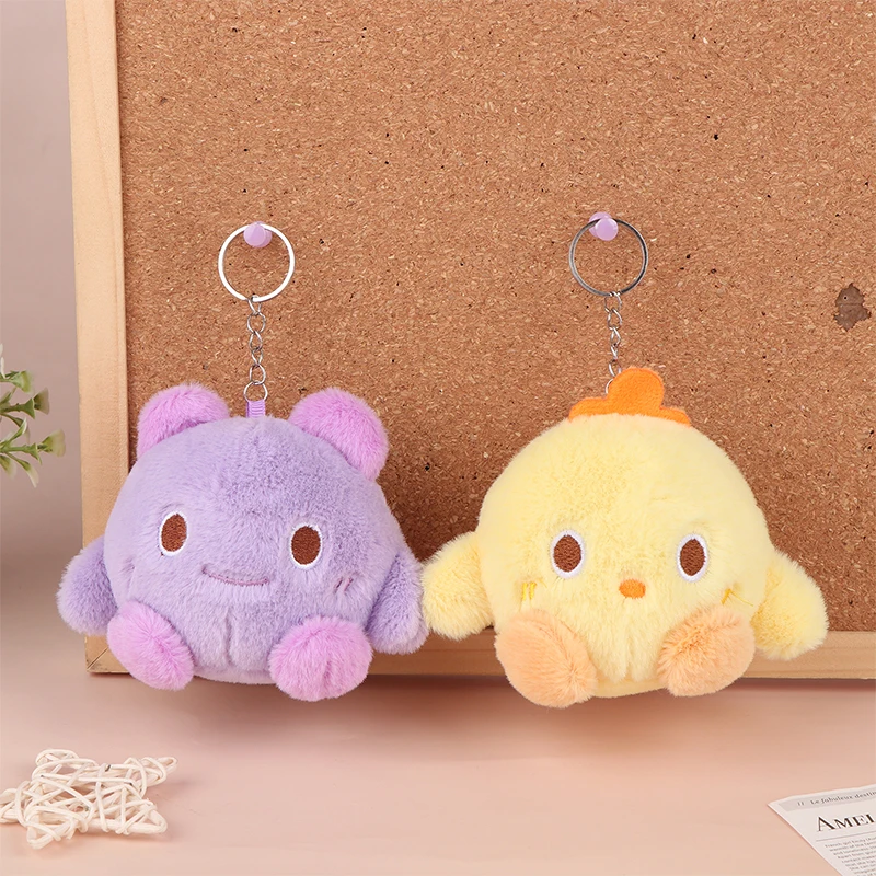 Big Eyes Rabbit Plush Toy Cartoon Chick Pendant Soft Stuffed Doll Plushes Keychain Car Key Ring Backpack Bag Decor Kid Gift