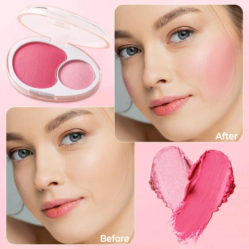 

UCANBE Two-Tone Mousse Blush Cream Soft And Easy To Apply Long-Lasting Natural