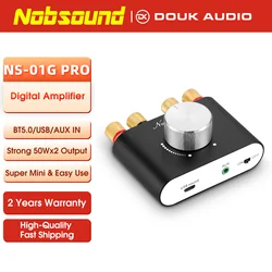 Nobsound Mini Bluetooth 5.0 TPA3116 Digital Amplifier Hifi Stereo Audio Receiver Power Amp 50W+50W Car Sound Amplifiers