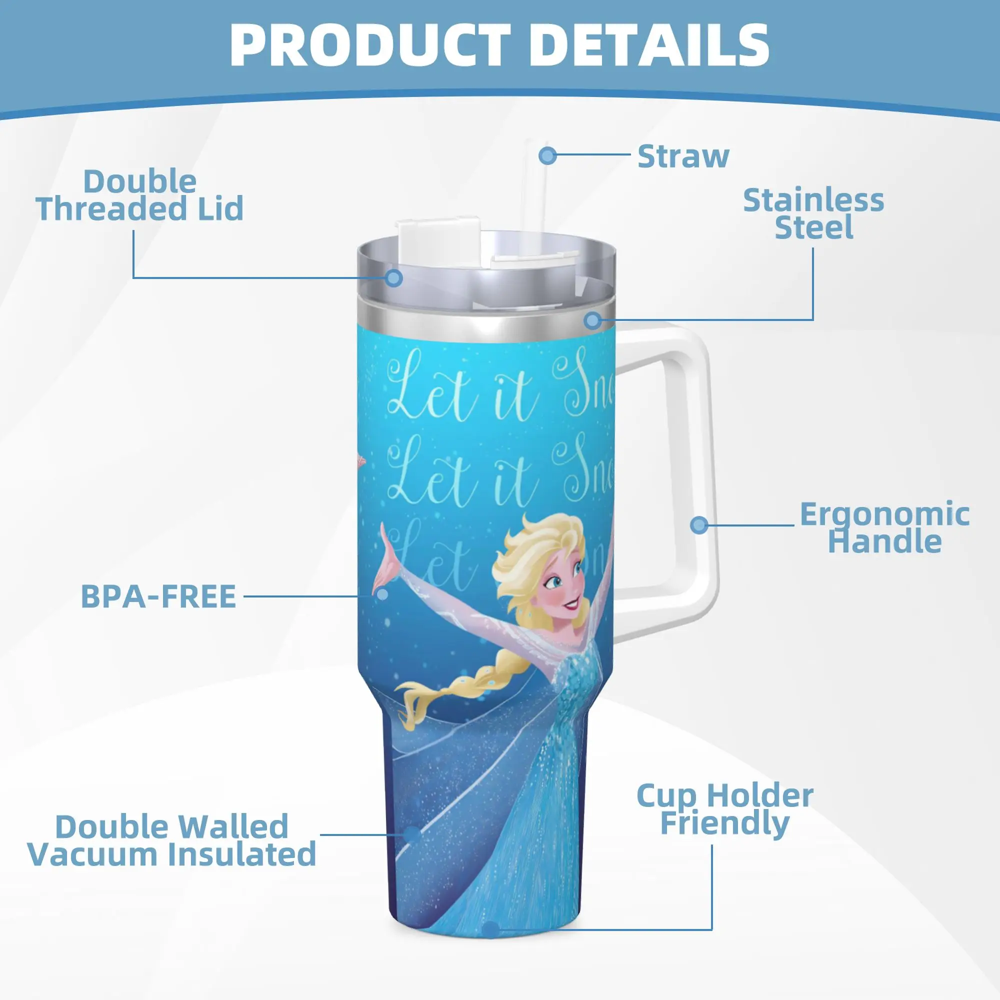 بهلوان من الفولاذ المقاوم للصدأ كوين F-فروزن الأميرة إلسا أكواب حرارية مانعة للتسرب أكواب باردة وساخنة كوب تصميم السفر زجاجة ماء