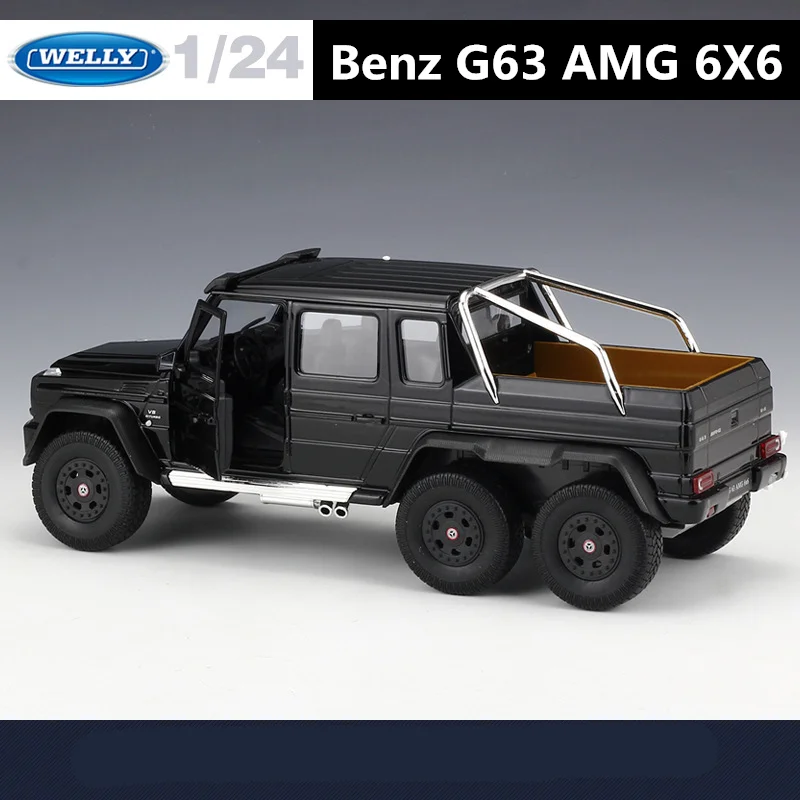 WELLY 1:24 Mercedes-Benz G63 AMG 6*6 modello di auto in lega diecast e giocattolo in metallo fuoristrada modello di auto simulazione regali per