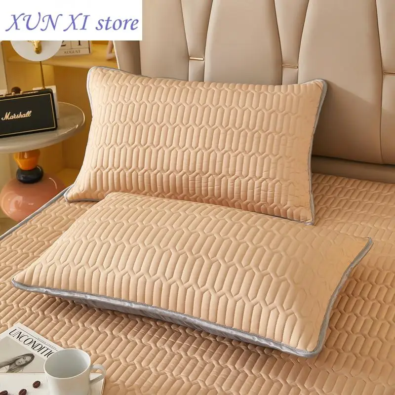 New Ice Cooling Pillowcase for Summer Latex Pillow Cover 48x74cm Solid Quilted Pillow Sham Home Decorative Pillowcase