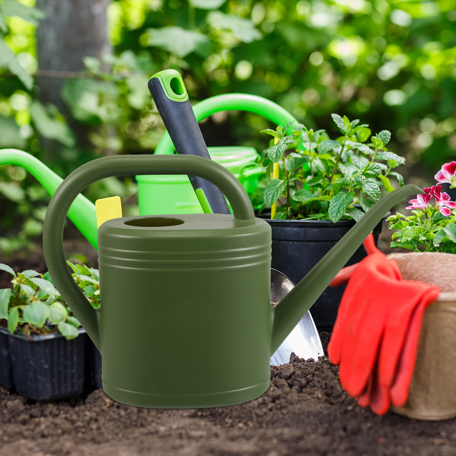 

2L Large Capacity Watering Can Durable Plastic Garden Tool Outdoor Balcony Greenhouse Ergonomic Handle Precision Spout Farm