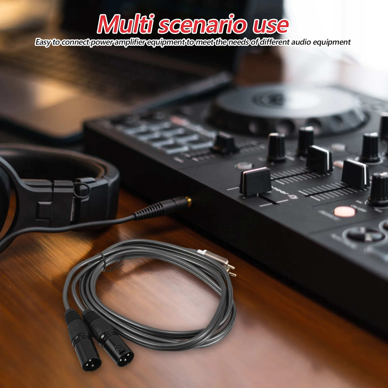 

to 2xlr Male Cardanic Audio Cable Anti-Interference Mixer Amplifier Stereo Equipment Cable Audio Rca Male