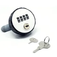 Combination Cabinet Cam Lock 4 Digital Round Padlock with Key Drawer Door Gym School Locker with Key Reset Security Code Lock