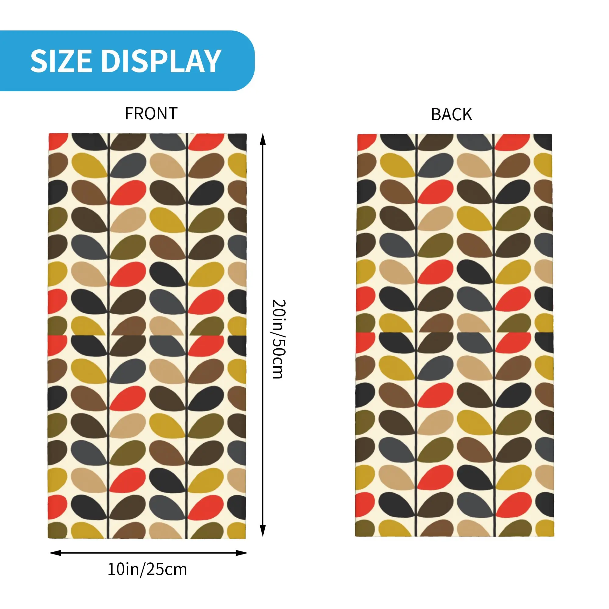 Orla Kiely Flower Scandinavian Geometric Style Bandana Neck Gaiter for Ski Camping Wrap Scarf Headband Warmer Face Scarf Cover