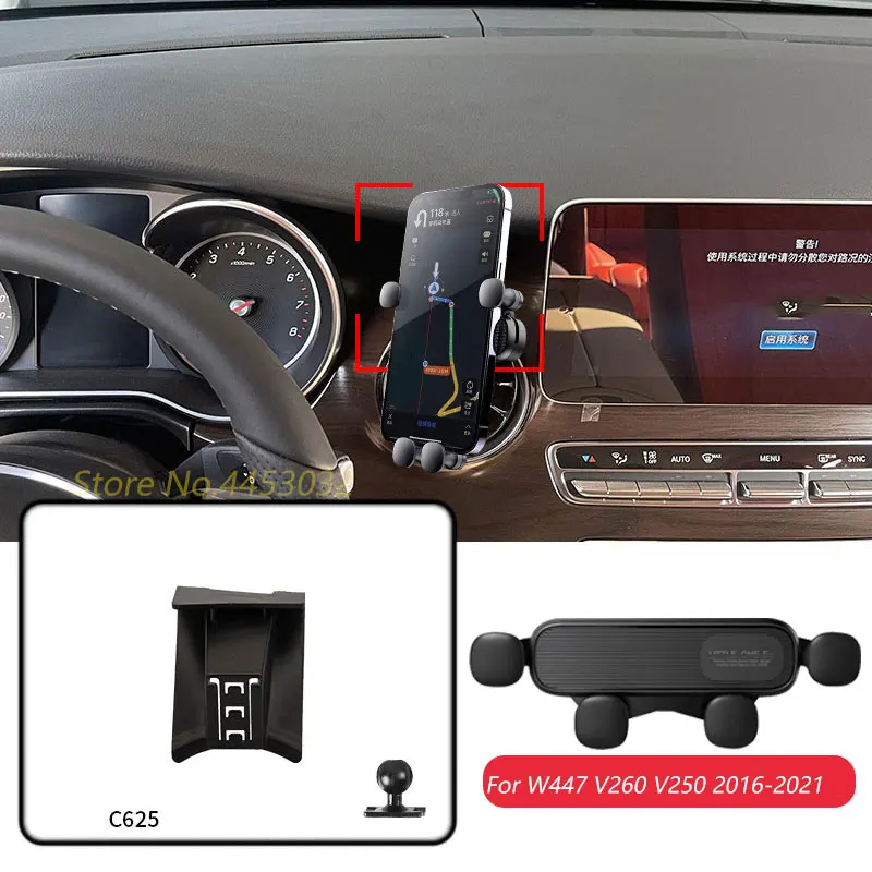 For Mercedes Benz  W447 V260 V250 2016-2018 Car Mobile Phone Holder Air Vent Gravity Navigation Bracket Horizontally Accessories