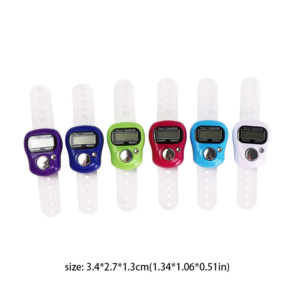 Row Button Mini Finger Ring Tally Counter Digital Hand Held Knitting Row Counter Electronic Stroke Counters Stitch Marker