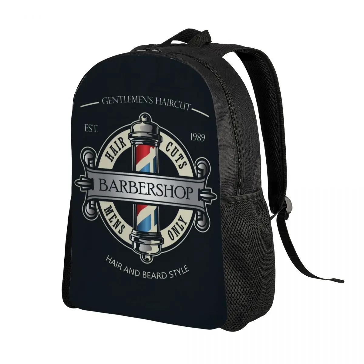 Vintage Barbershop Logo Backpack for Girls Boys Barber Shop School College Travel Bags Women Men Bookbag Fits 15 Inch Laptop