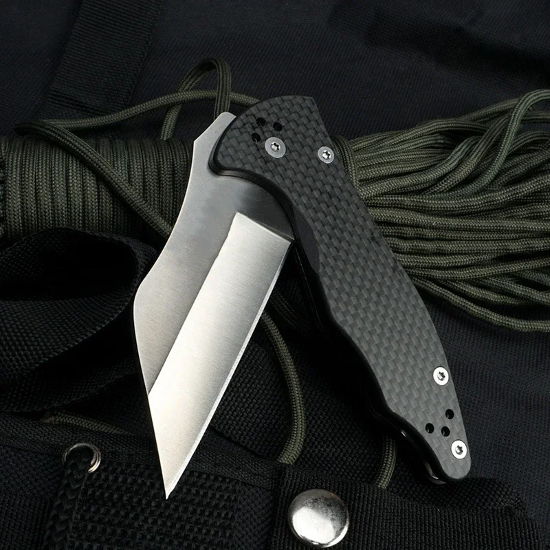 Carbon Fiber Handle Folding Knife Outdoor Camping Tactical Fishing Hunting Pocket Knives Security Defense EDC Tool