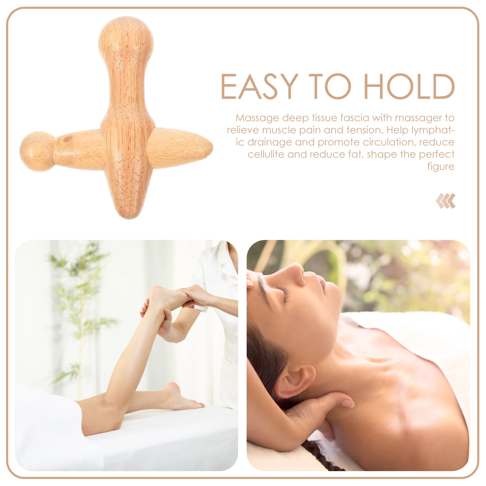 

Массажный стик из натурального дерева для снятия усталости, эргономичный дизайн, гладкая поверхность, легкий, удобный для путешествий, для точечного массажа стоп и тела