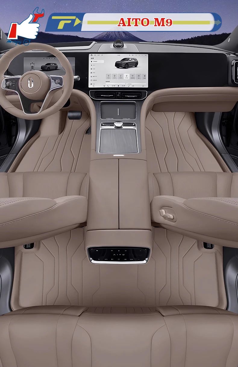 

Left-hand Drive Car Floor Mat For AITO M9 2025 5 Seats Car Full-Surrounded Foot Mat Mat Floor Liner Floor Carpet Water-proof Mat