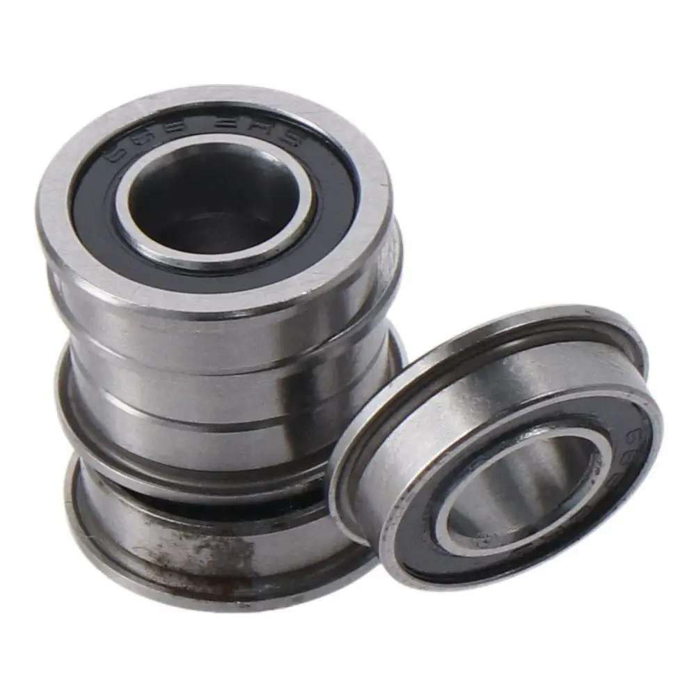 10pcs F688-2RS Flanged Ball Bearing Chrome Steel 8x16x5mm Flange Rip Bearings Z1 Noise Level Double Sealed Bearings