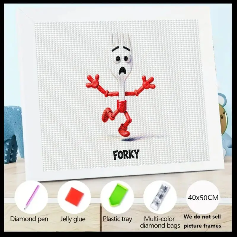 

1 шт. Disney Pixar Toy Story Forky 5D Full Drill Набор для алмазной живописи, забавный персонаж мультфильма DIY Crystal Gem Art для детей и взрослых