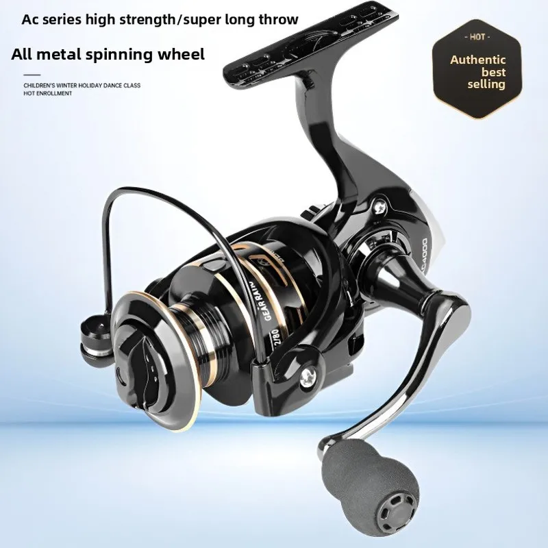 Vollmetall-Spinnrolle für Weitwürfe, echte Angelruten für das Meeresangeln und Rockfishing-Rollen.