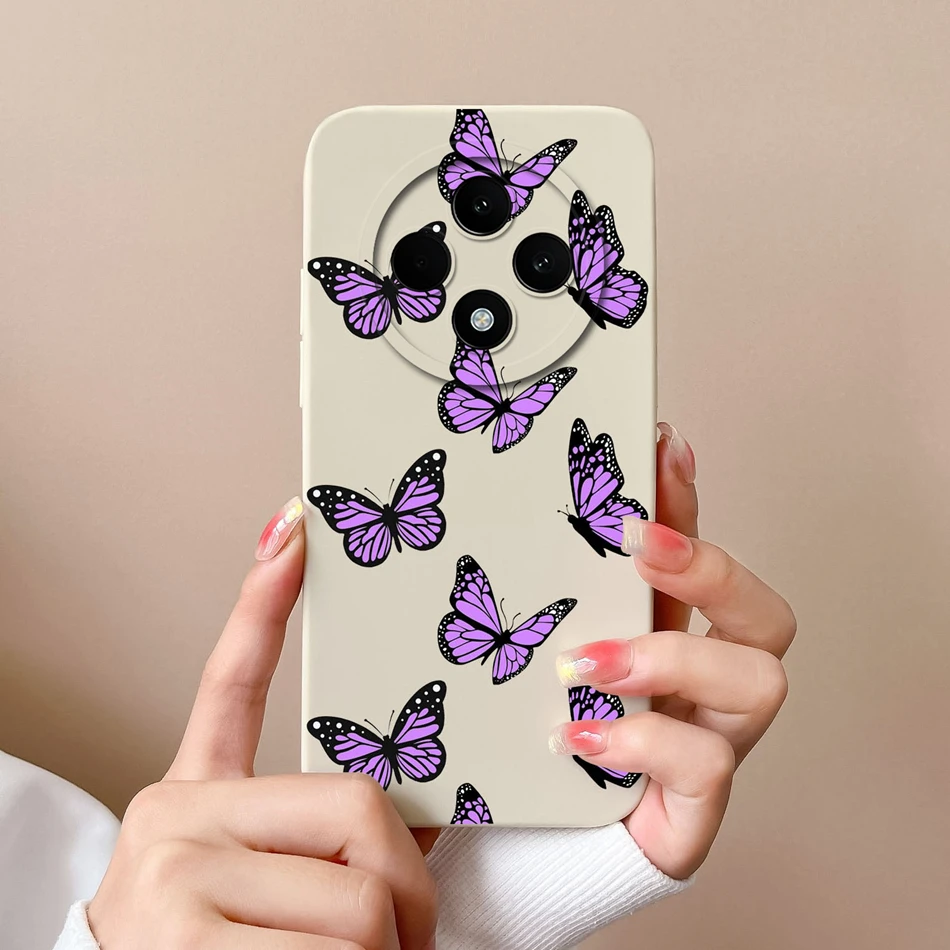 Love Heart Case For Oppo Reno 12F Phone Shell Soft Liquid Silicone Camera Protection Back Cover For Oppo Reno12F 12 F Bumper