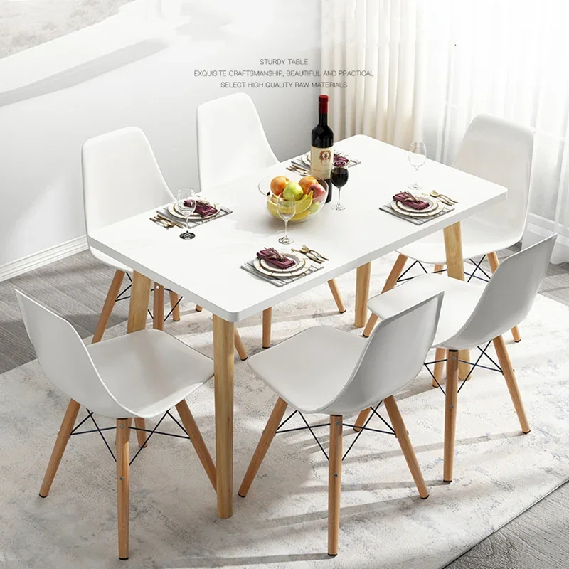 

Restaurant Dressing Dining Table 6 People Console Computer Side Table Wooden Top Reception Stand Mesa De Comedor Home Furniture