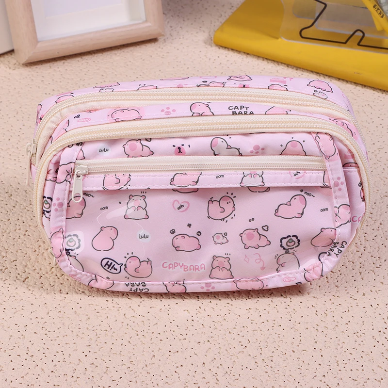 Kawaii Pencil Case Anime Doll Sweet Pink Large Cartridge School Supplies Pouch Gift