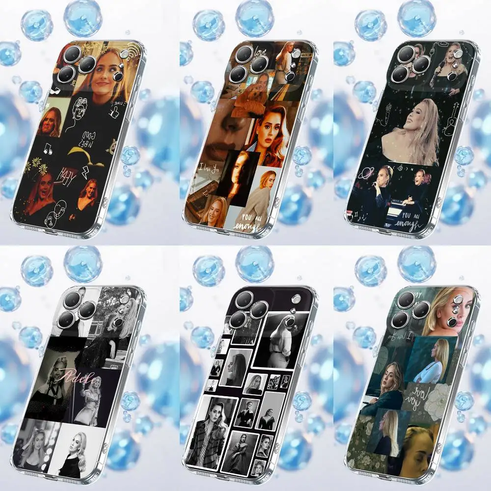 

Phone Case For iPhone 17,16,15,14,13,12,11 Plus,Pro,Max,Plus,E,SE4,Air,Mini Transparent Singer A-Adele Collage Soft Cover