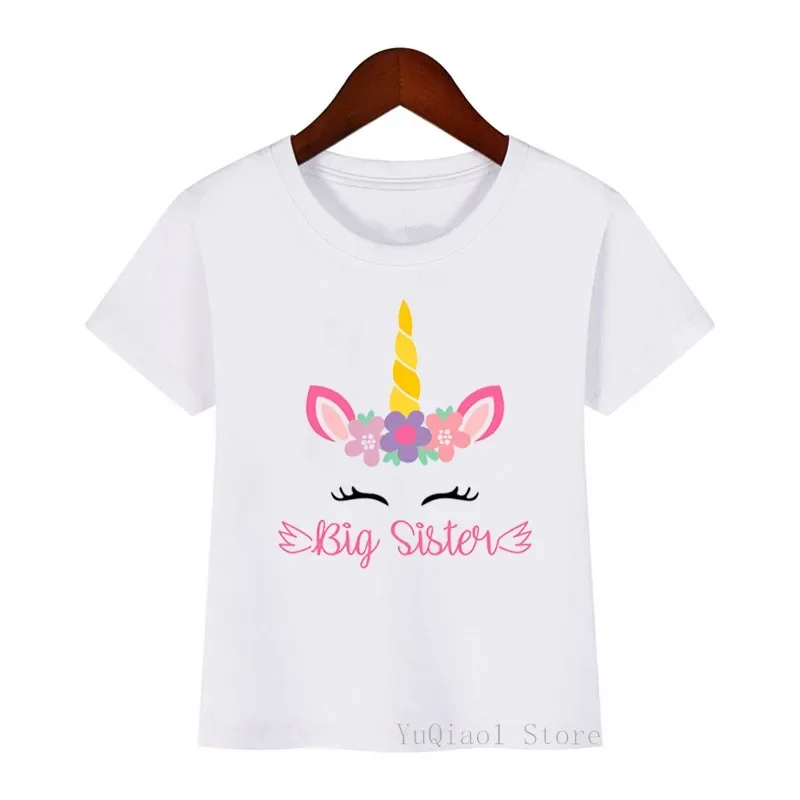 

Casual Funny Clothes Children's Cute Unicorn Big Sister Print T-shirt Kids Baby Girls Cartoon Short sleeve Tops Toddler t shirts