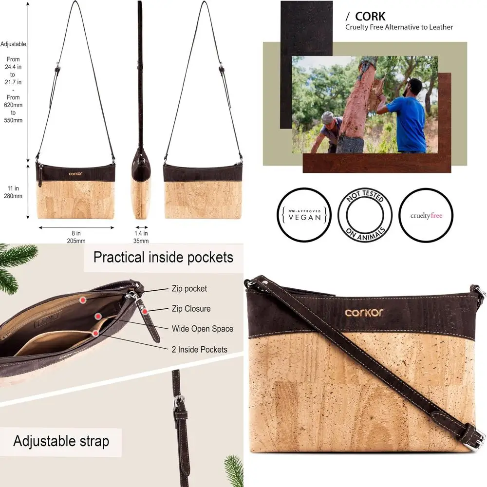 

Vegan Small Crossbody Bag for Women - Handbag from Portugal, Non-Leather, Eco-Friendly