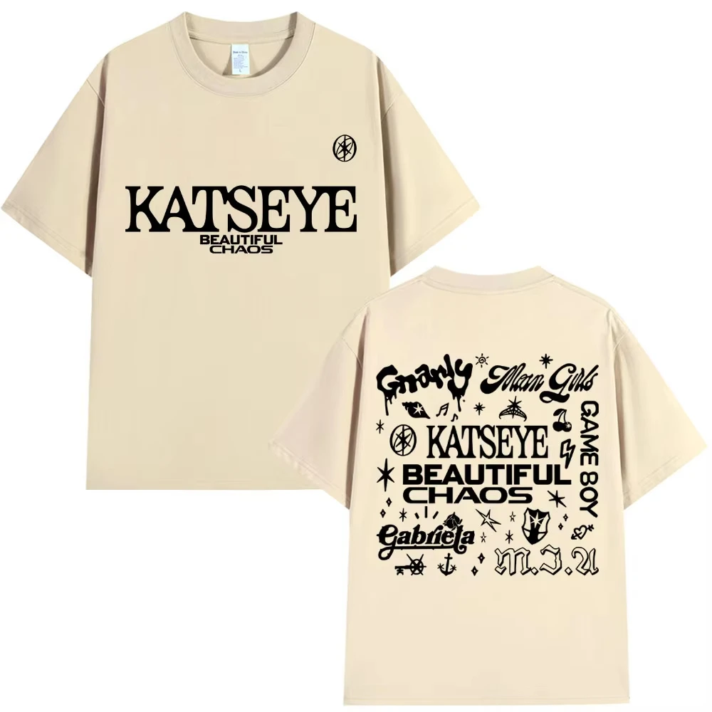 الكورية Katseye جميلة الفوضى جولة تي شيرت Kpop خمر موضة Harajuku Kawaii تي شيرت المرأة Y2K الملابس المشجعين الهدايا
