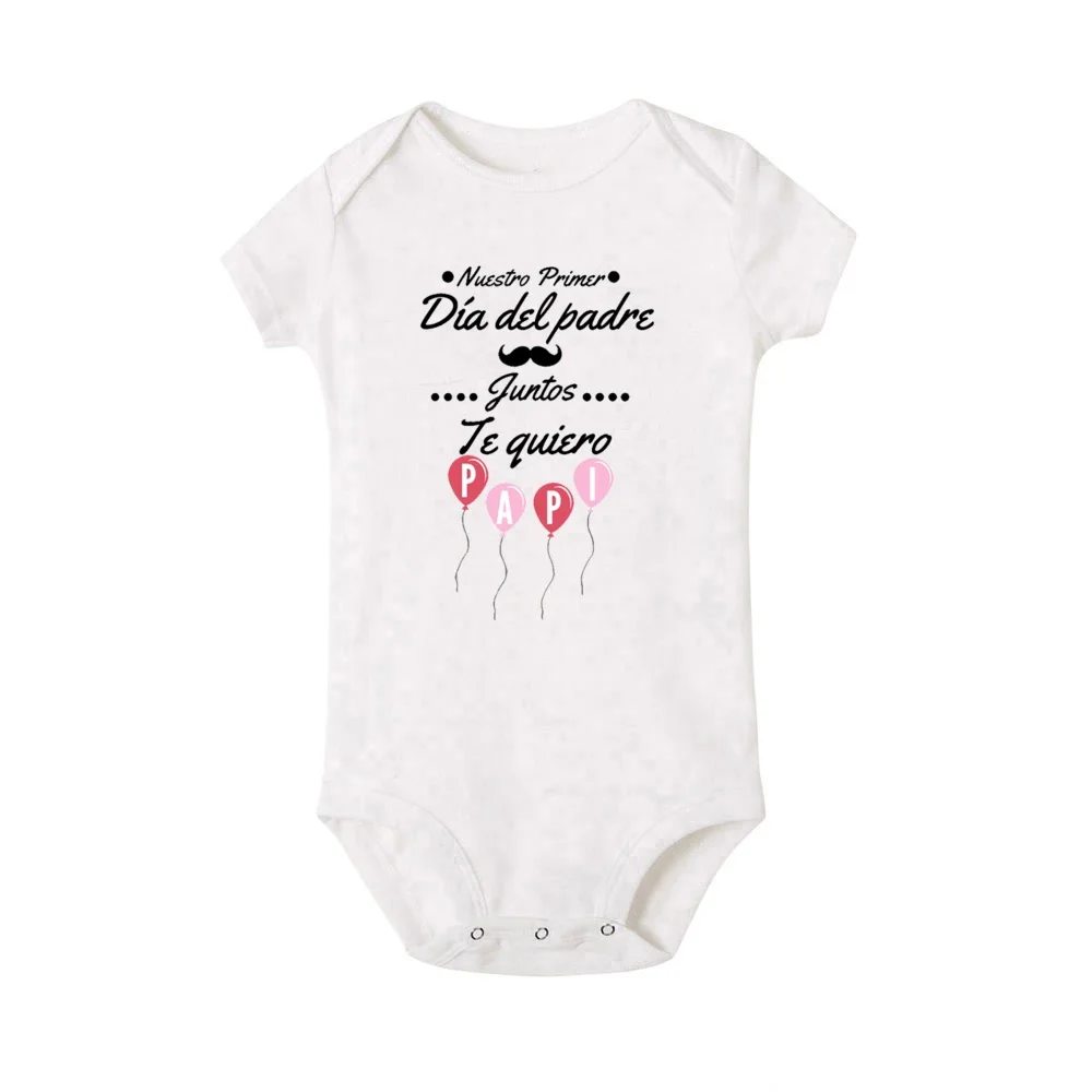 Our First Father's Day Together I Love You Daddy Printed Baby Bodysuit Father's Day Infant Outfit Newborn Short Sleeve Romper