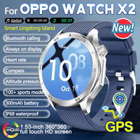 2025New For OPPO WATCH X2 GPS Smart Watch Men AMOLED HD Screen Compass Heart Rate Bluetooth Call Waterproof Sports Watches Women