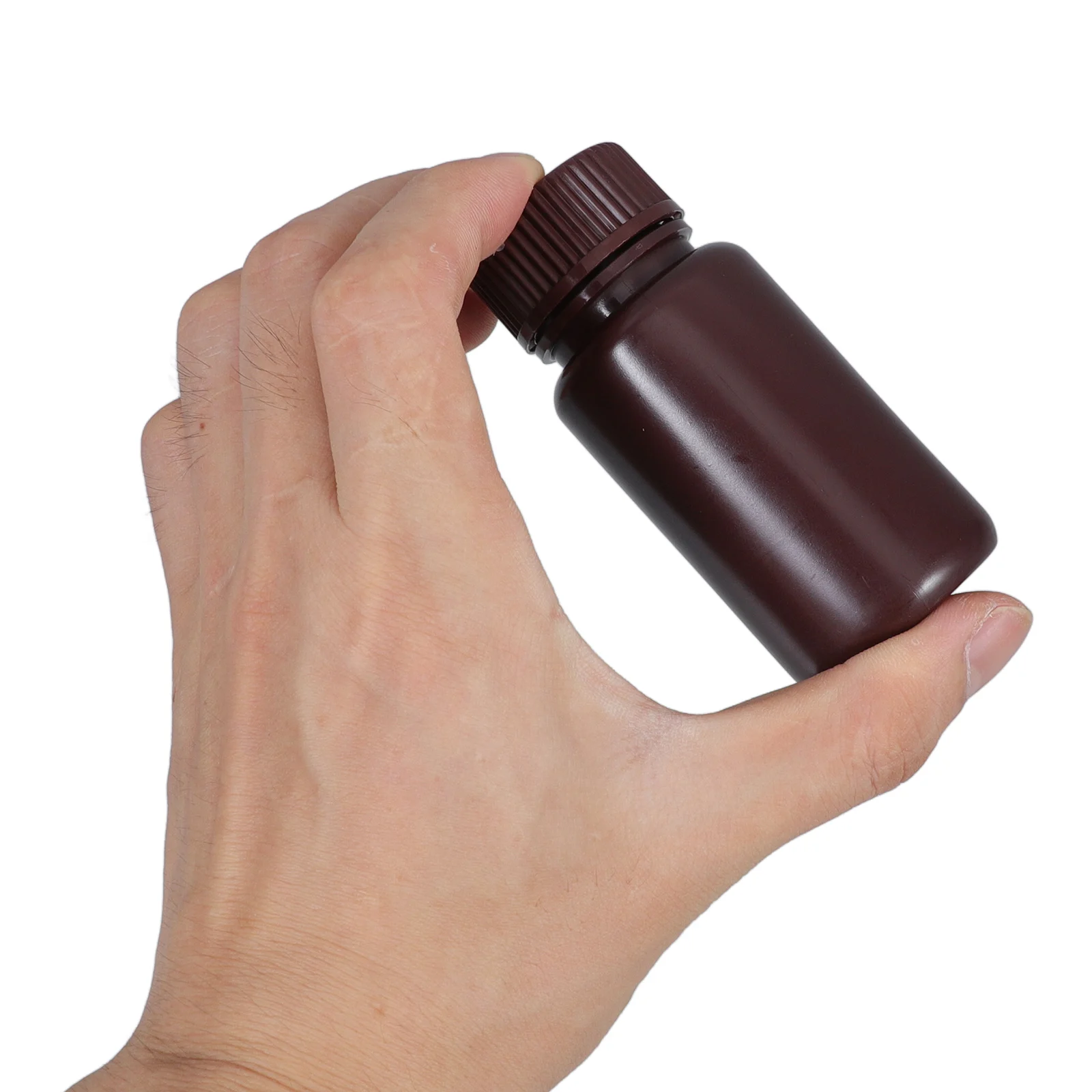 

Sealing Liquid Storage Container Jars Sample Round Bottle Dark Brown Plastic Travel