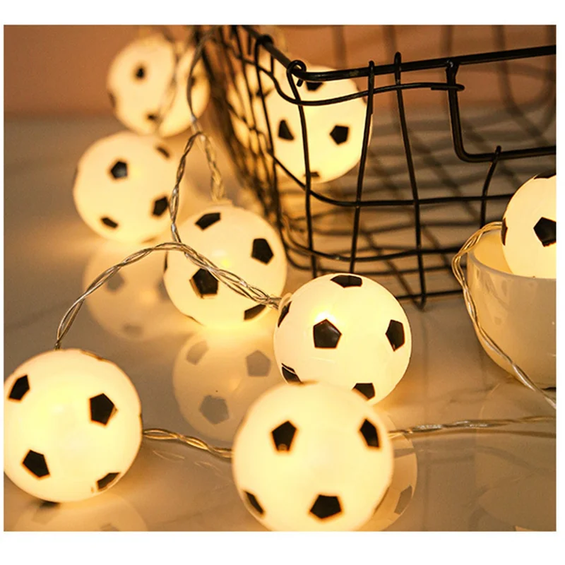 

Soccer Balls String Lights 10 LED Football Garland Lights Bedroom Home Wedding Party Christmas Decorative Lights White