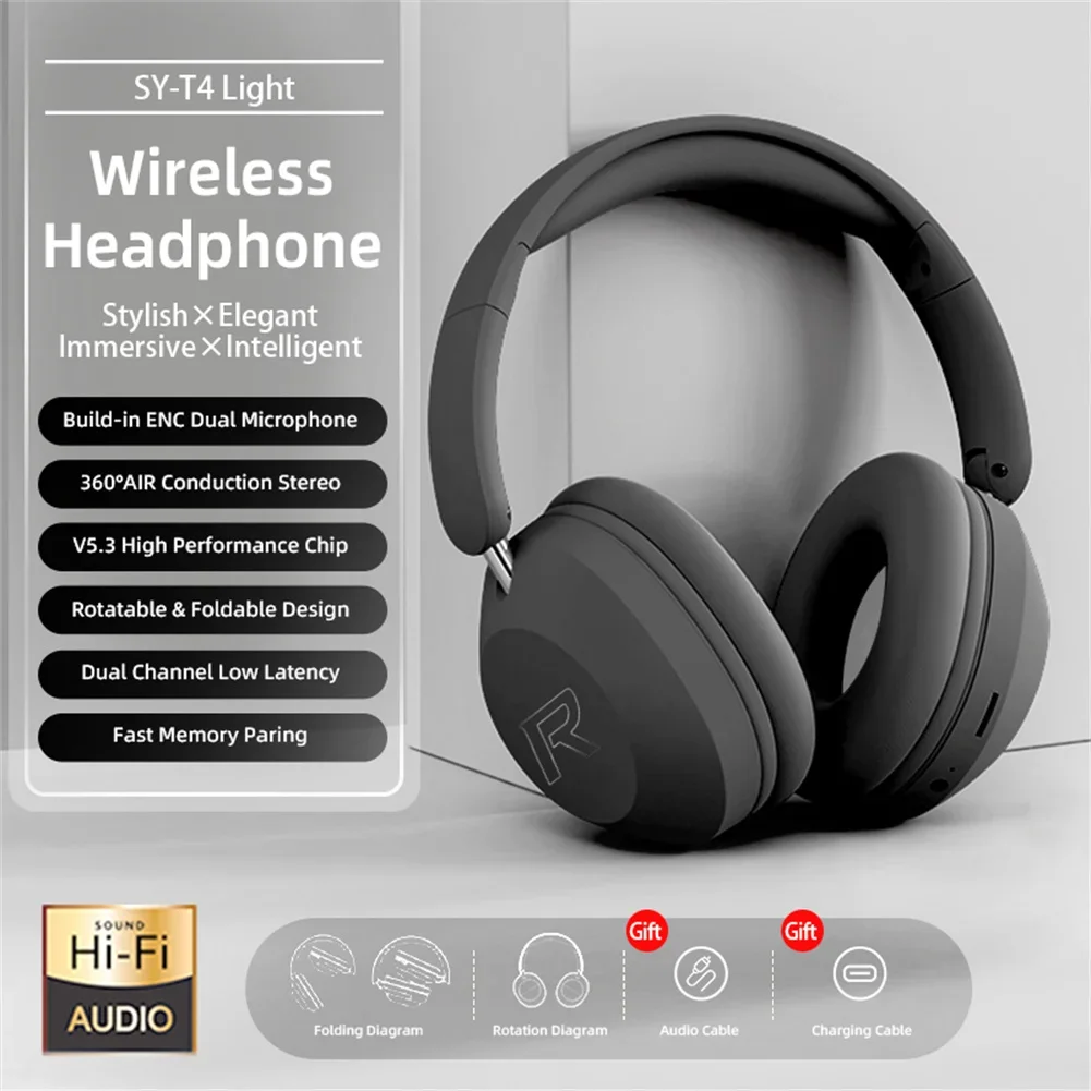 Over Ear Headphones 15 Hrs Wireless/Wired Stereo Sound Foldable Headsets Headworn Sports Earphones With Deep Bass Neodymium Driv