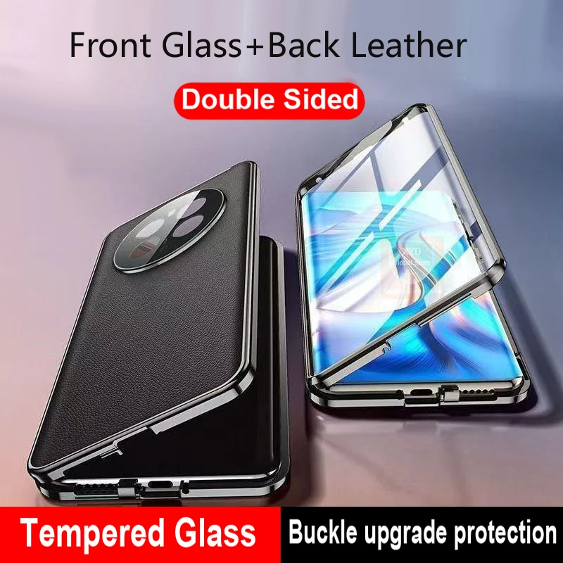 Metal Magnetic Phone Case Tempered Glass For Realme 12x 13 Pro Plus 5G GT 7 Pro 6T Full Lens Protection Leather Back Cover Cases