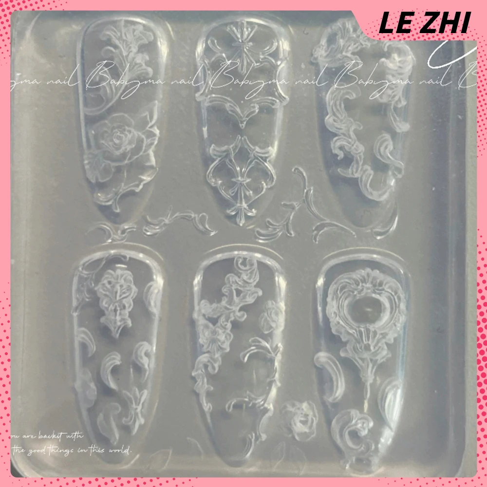 1 szt. Kreskówkowy Zwierzak Niedźwiedź Królik Łabędź Forma Akrylowa 3D do Paznokci Kokarda Kwiaty Anioł DIY Wzory Silikonowe Szablony do Paznokci Forma do Paznokci