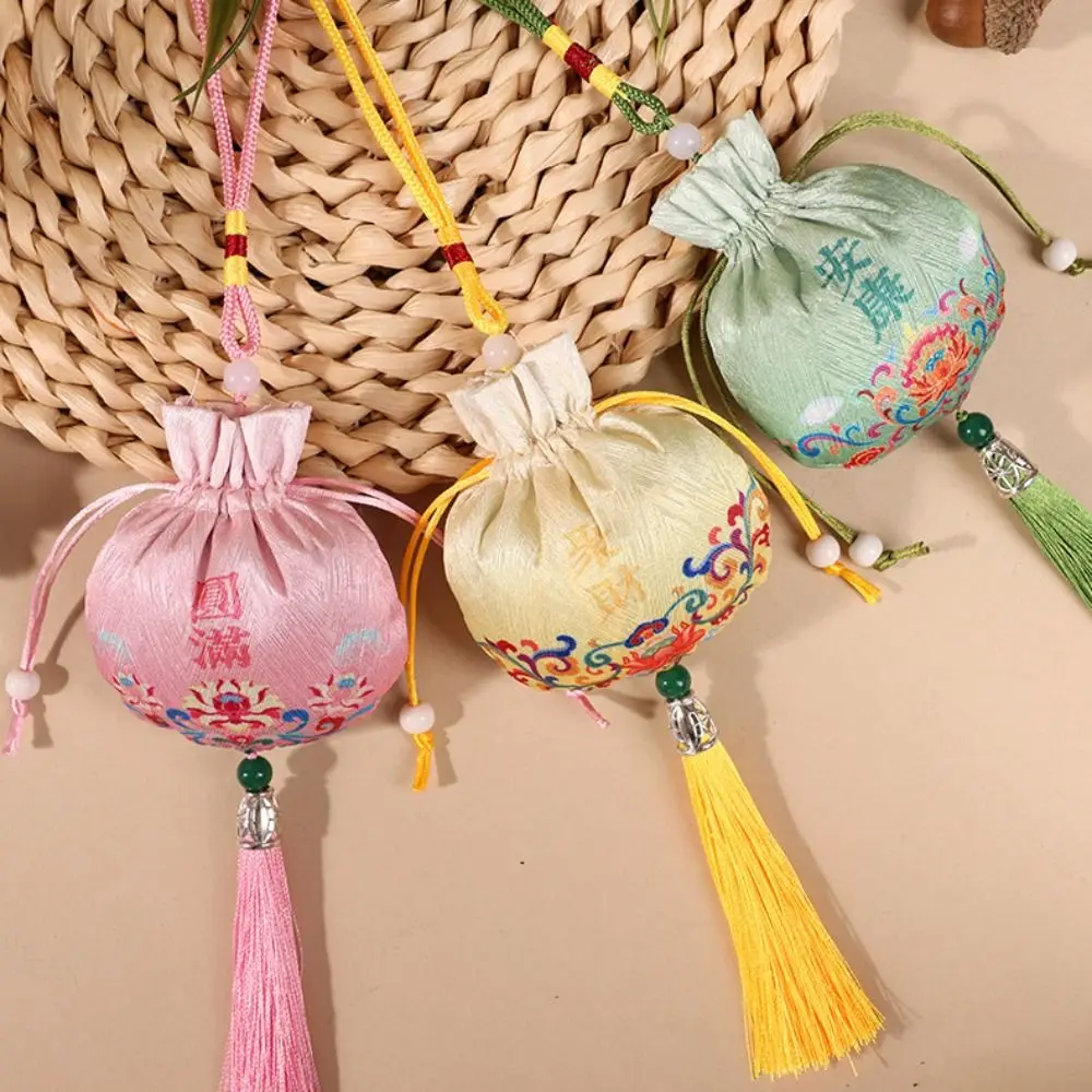 Handmade Mid-Autumn Festival Sachet Bag Brocade Lucky Chinese Style Blessing Pouch Jewelry Packaging with Tassel