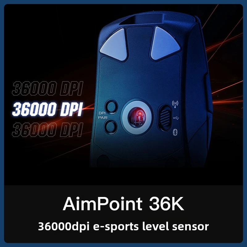 Wireless RGB Gaming Mouse - 36000 DPI Adjustable 2.4G  Triple Mode Macro Customization Ergonomic Design for PC Esports