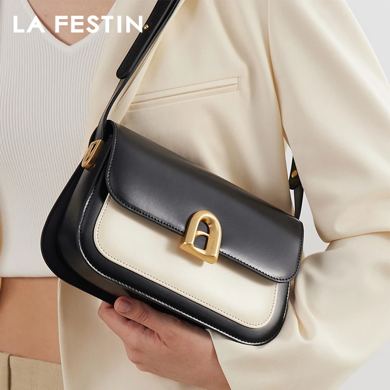 LA FESTIN 2024 New Shoulder Crossbody Bag Women\'s bag Leather Bag Female Bags Small Square Bag Fashion Designer Ladies Bags