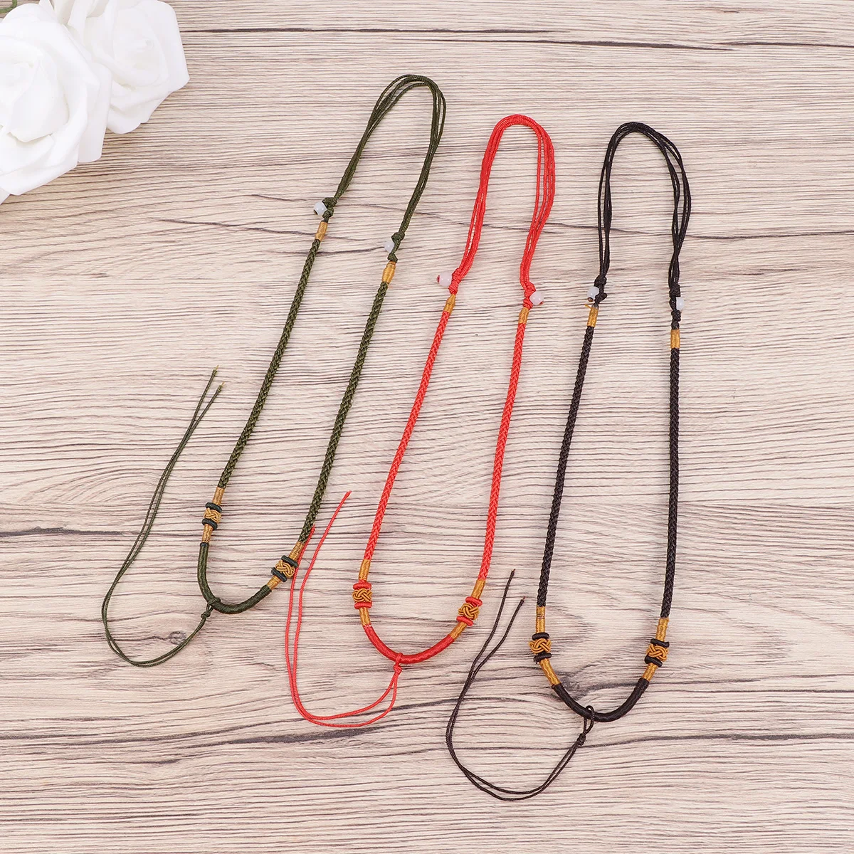 

12 pcs Pineapple Buckle Necklace Rope Hand Woven Jewelry Making Supply for Bracelet String Beading for Leatherwork