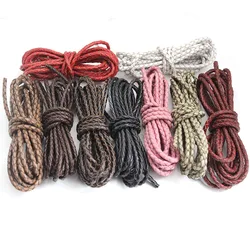 1-2 Meter Braided Genuine Leather Cord 3/4/5/6mm Round Leather Strap Rope String For DIY Bracelet Jewelry Making Accessories