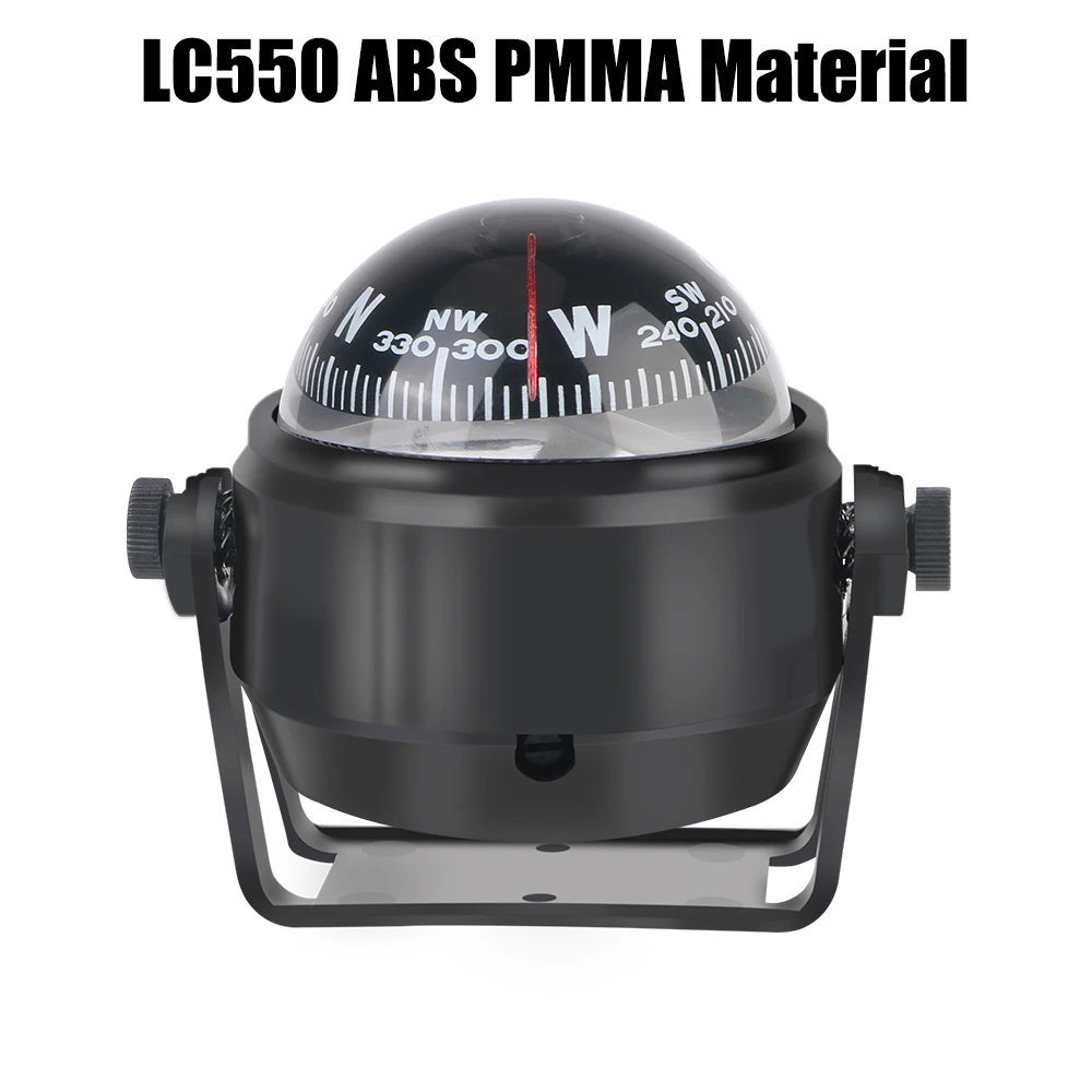 With Electronic LED Light Auto Accessories 12V Nautical Compass Navigation Positioning Car Guide Boat Compass Waterproof LC550
