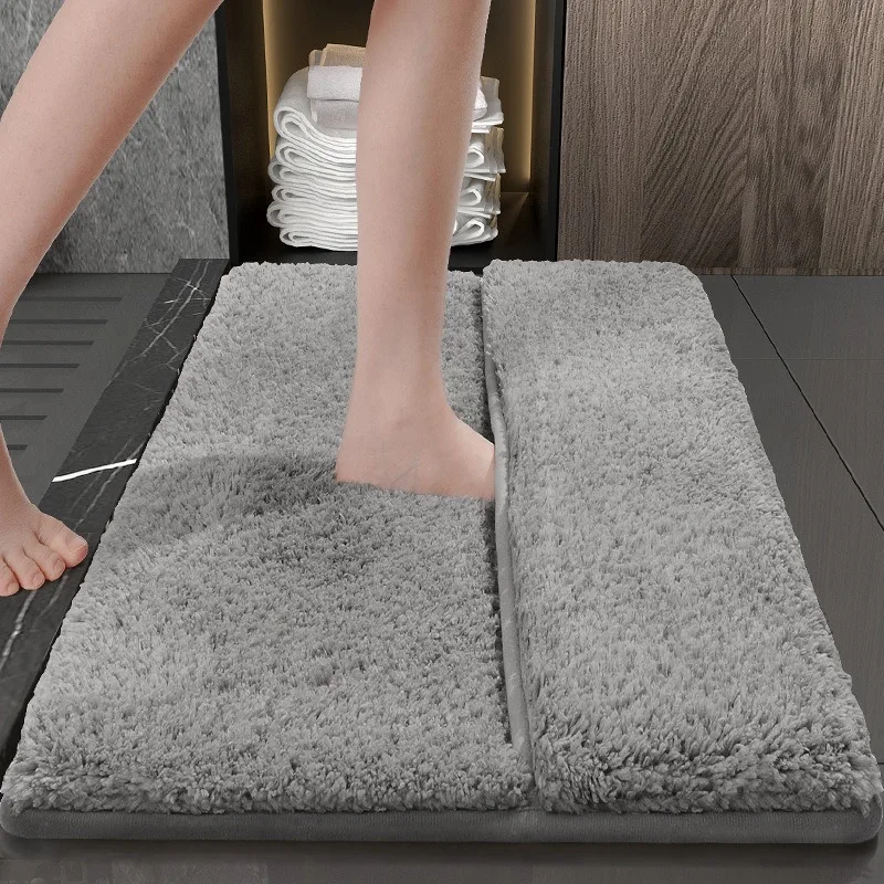 

Plush Bathroom Rug Super Absorbent Non-Slip Shaggy Floor Mat for Toilet Shower and Bathtub Extra Soft and Cozy Bath Carpet
