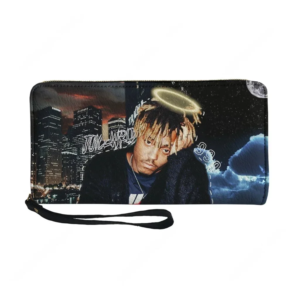 Juice Wrld 999 Hiphop Rapper Custom Wallet Purse Men Womens Teenagers Zipper Long Wallets Double Print Portable Wallet Gift Bag