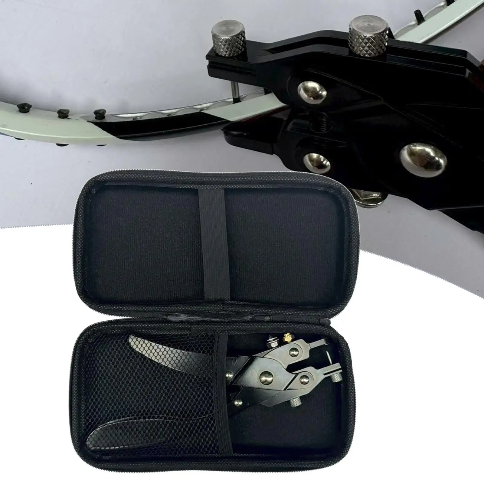 

Badminton Crimping Pliers Grommet Clamp Tool, Metal 19.5cm with Storage Bag, Badminton Racket Plier for Club Backyard