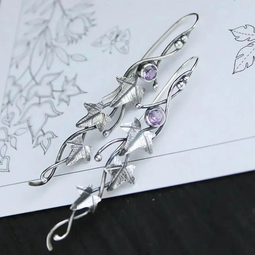 1 Pair Botanical Jewelry Plant Leaf Irregular Design Retro Earring New Trendy Fashion Earrings Accessories For Women Gifts