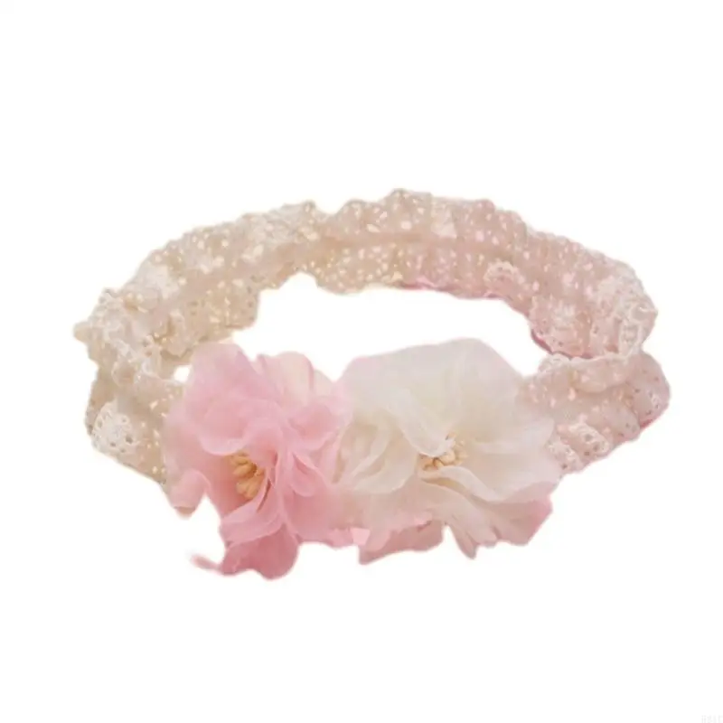 581F Flower Hair Band Baby Headwear with Pretty Decorative Flower with Stamens Fashionable Addition to Any Outfit