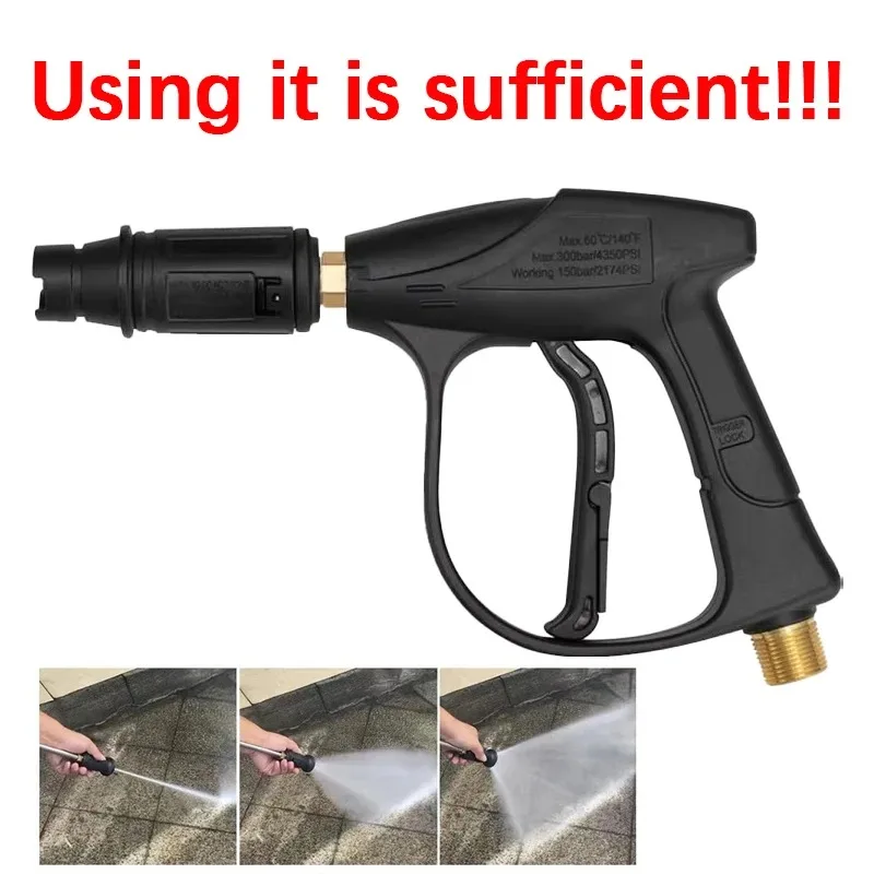 Pressure Washer Gun,Car Wash Spray Gun, With Extension Wand Kit,Adjustable, High Temperature Resistant
