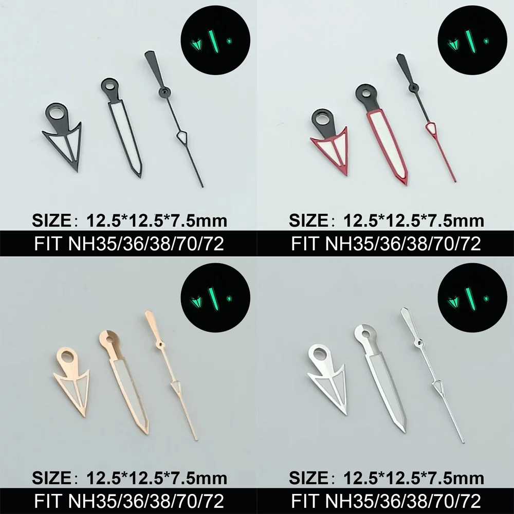 NH35 NH36 Grün leuchtende Uhrzeiger für Automatikwerk, Uhrenzubehör, Uhrenteile für Armbanduhren