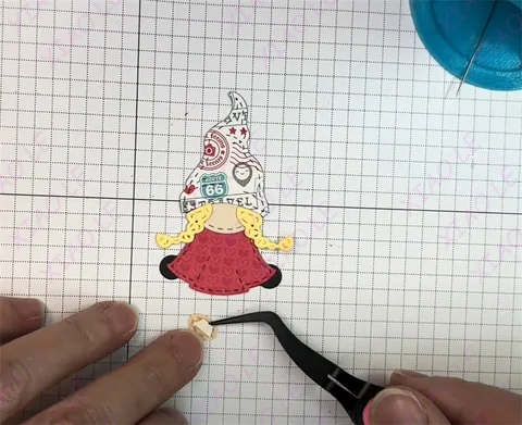 Миниатюрная девочка-гном, штампы для воздушного шара, металлические штампы, трафареты для украшения дневника, скрапбукинга, шаблоны для тиснения, DIY-открытки причудливые марки купить - №6