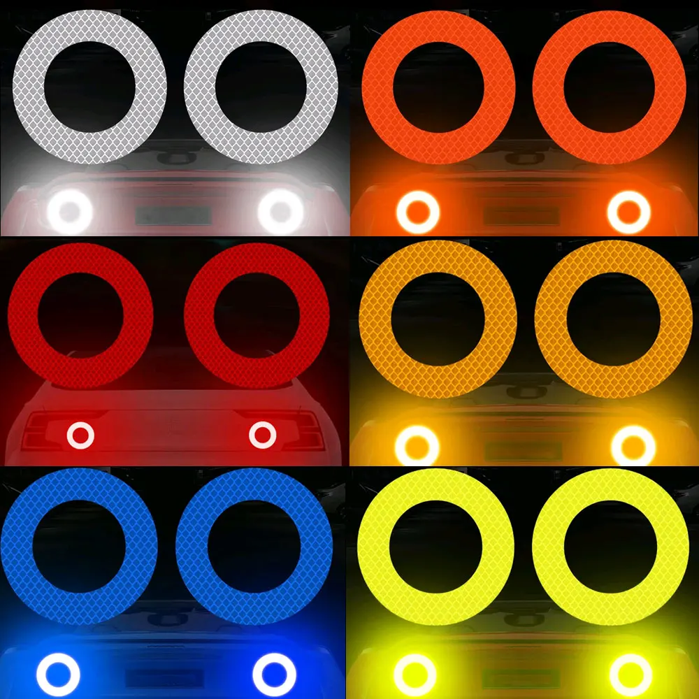 

2Pcs Car Bumper Reflective Safety Strip Stickers Car Angel Eye Reflective Sticker Reflective Warning Universal Car Stickers