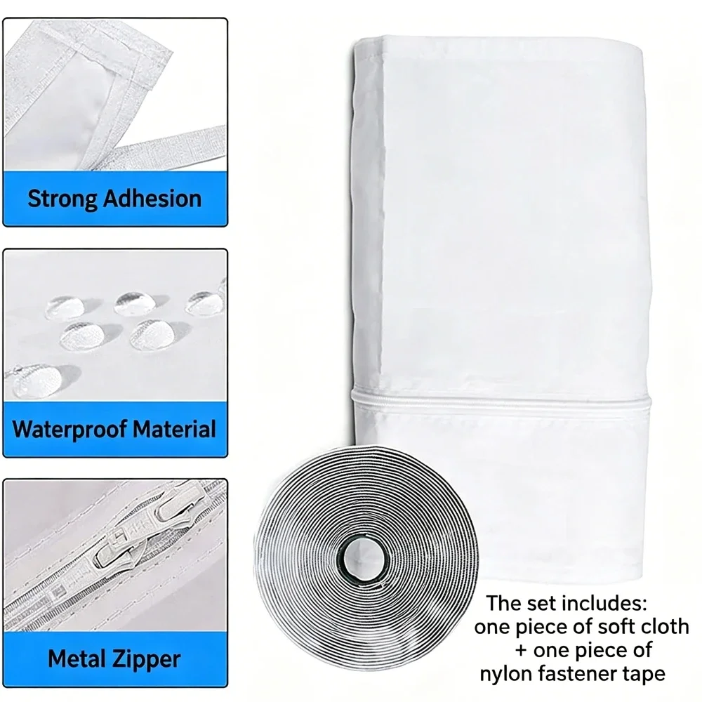 Universal Air Conditioner Hose Cover, Dustproof Heat Insulation Wrap, AC Hose Duct Vent Cover, Exhaust Pipe Protection Cover